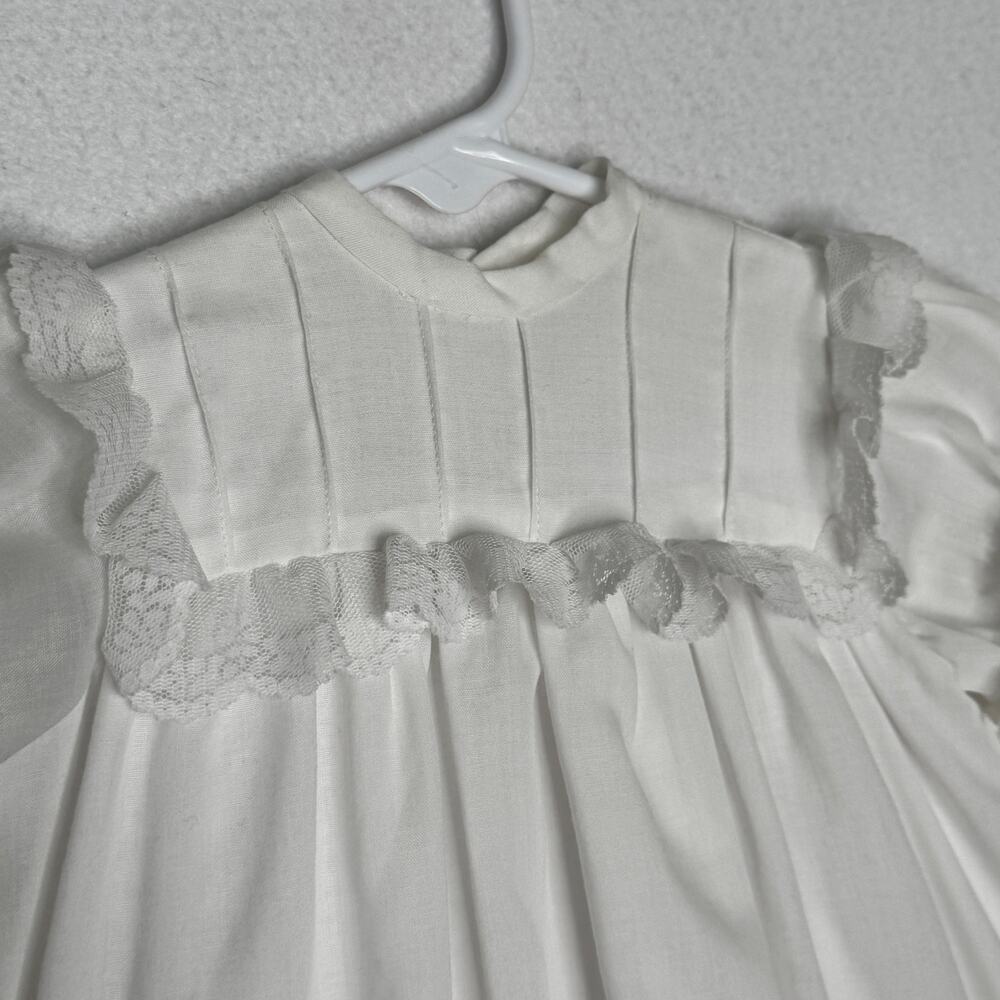 Vintage 1970s Handmade Christening Baptism Gown Lace Heirloom Baby 6-12M - Picture 8 of 15